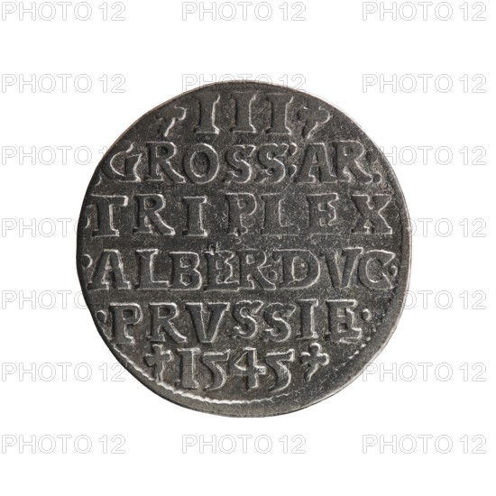 Trojak coin by Maciej Schilling; co-creator Jost Ludwik Decjusz fl. 1528–1535; mintmaster. Obverse: