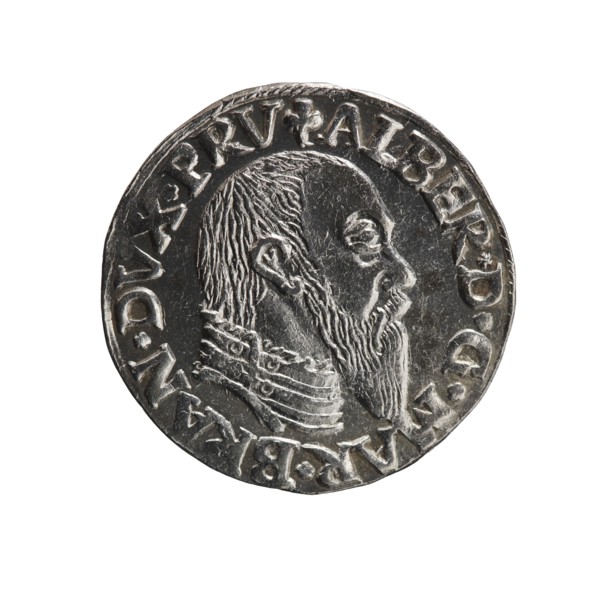 trojak, Schilling, Maciej mintmaster; co-creator. Obverse: male bust in armour in profile turned to