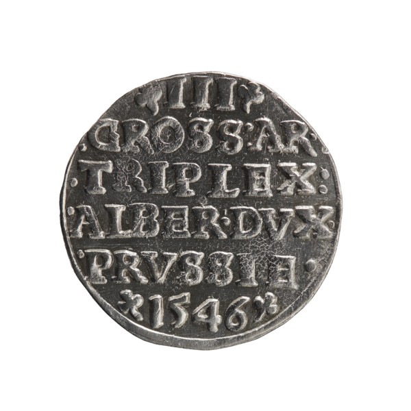 trojak, Schilling, Maciej mintmaster; co-creator; Albrecht Hohenzollern Prince of Prussia;
