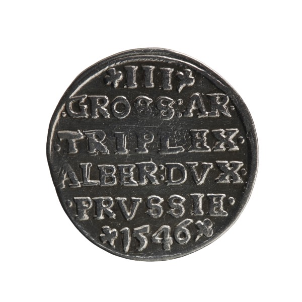 trojak, Schilling, Maciej mintmaster; co-creator; Albrecht Hohenzollern Prince of Prussia;