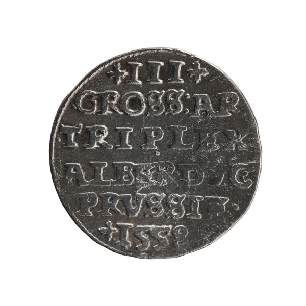 Trojak, Albrecht Hohenzollern Prince of Prussia; 1490–1568 — iconography: towers, male busts in