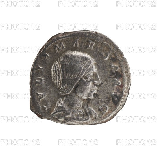 Denarius, Elagabalus r. 218–222. Obverse: Draped bust of Julia Maesa facing right, pearl rim;