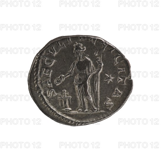 Denarius, Elagabalus reigned 218–222. Obv.: IVLIAMAESAAVG — Draped bust of Julia Maesa facing