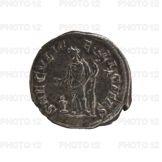Denarius, Elagabalus Roman emperor 218–222. Obverse: IVLIA MAESA AVG — Draped bust of Julia Maesa