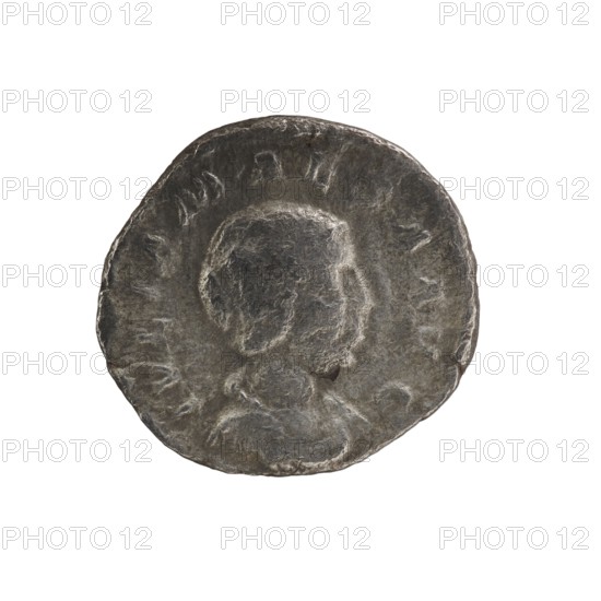 Denarius, Elagabalus Roman emperor 218–222. Obverse: IVLIA MAESA AVG — Draped bust of Julia Maesa