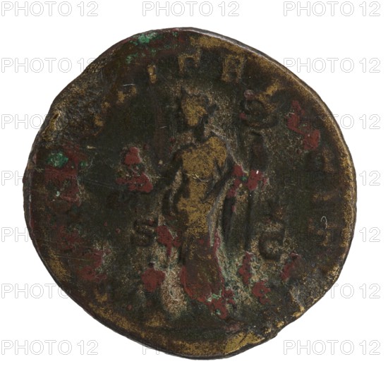dupondius, Elagabalus 204–222; Roman emperor 218–222. Obv.: IVLIAMAESAAVG — Bust of Julia Maesa in