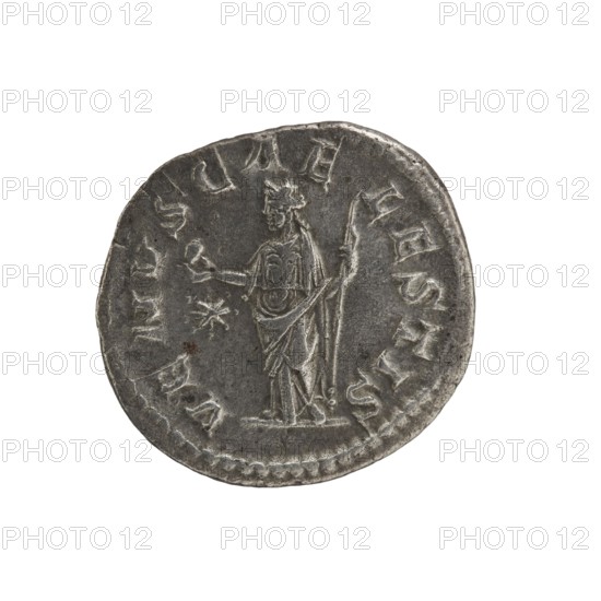 Denarius, Elagabalus 204–222; Roman emperor 218–222. Obverse: IVLIA SOAEMIA SAVG — draped bust of