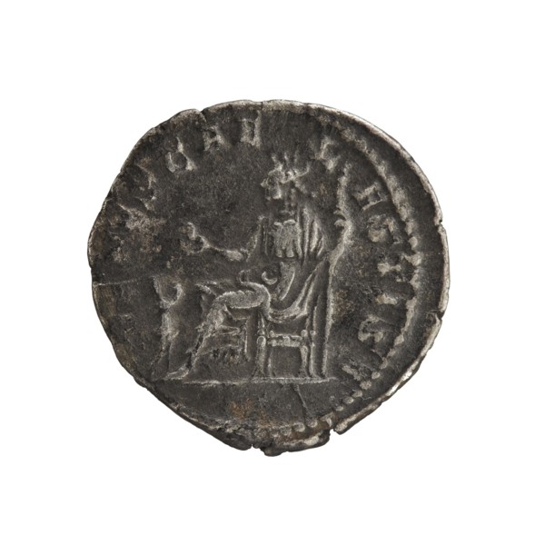 Denarius, Elagabalus reigned 218–222 CE; issuer: Julia Soaemias 180–222. Obverse: Draped bust of