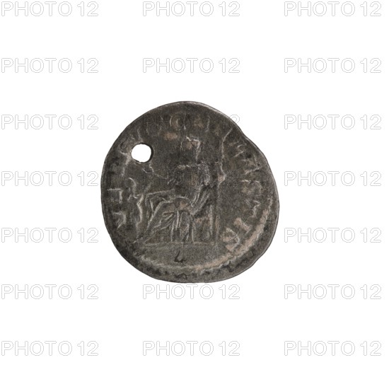 Denarius with a hole, Elagabalus 204–222; Roman emperor 218–222, issuer: Julia Soaemias 180–222;