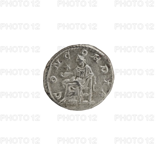 Denarius, Elagabalus Roman emperor 218–222 and Julia Paula Roman empress 219–220. Obverse: