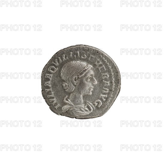 Denarius, Elagabalus Roman emperor 218–222. Issuer: Aquilia Severa Roman empress 221–222. Obverse: