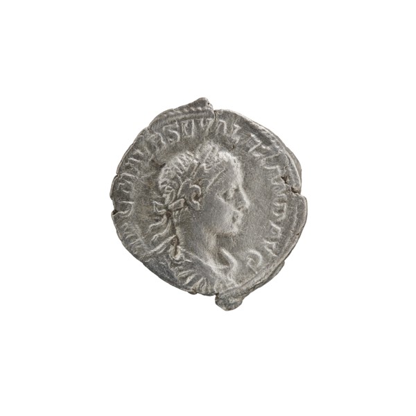 Denarius of Alexander Severus reigned 222–235. Obverse: Bust of Alexander Severus in laurel wreath,