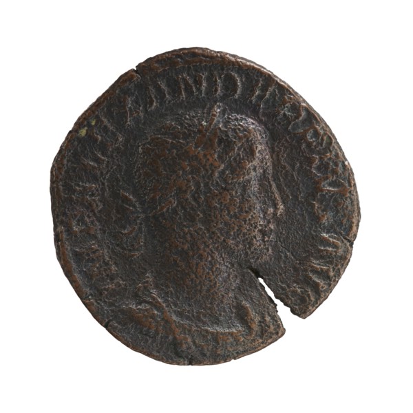 Sestertius, Alexander Severus 208–235; Roman emperor 222–235. Obverse: Bust of Alexander Severus in