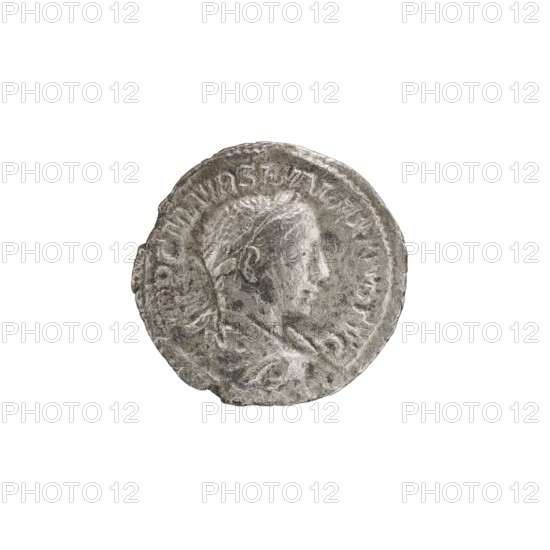 Denarius of Alexander Severus reigned 222–235. Obverse: Bust of Alexander Severus with laurel