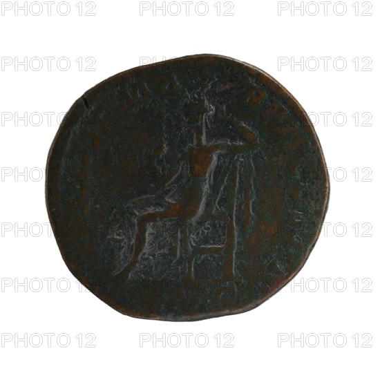 Sestertius; personifications; Alexander Severus Roman Emperor, 222–235 — iconography: Securitas.