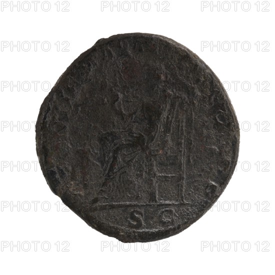 Sestertius; personifications; Alexander Severus Roman Emperor, 222–235 — iconography: Securitas.