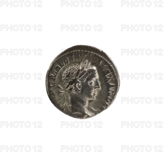 Denarius; Roman; Alexander Severus emperor, 222–235. Obverse: Bust of Alexander Severus right,
