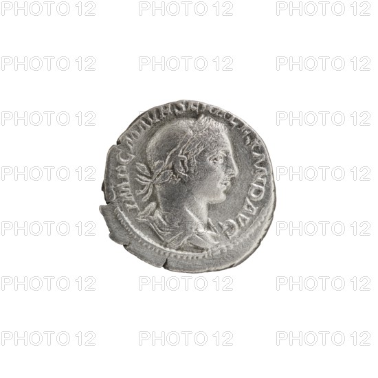 Denarius, Alexander Severus Roman emperor; 222–235 — iconography: personifications, Virtus.