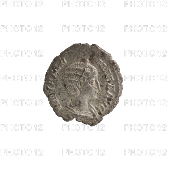 Denarius depicting Julia Mamaea ca. 180–235; Augusta 222–235 and Alexander Severus 208–235; Roman