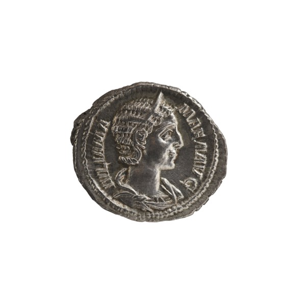 Denarius depicting Julia Mamaea ca. 180–235; Augusta 222–235 and Alexander Severus 208–235; Roman