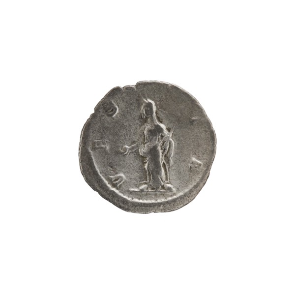 Denarius depicting Julia Mamaea ca. 180–235; Augusta 222–235 and Alexander Severus 208–235; Roman