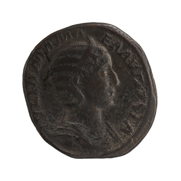Sestertius of Julia Mamaea and Alexander Severus, 225–235 CE. Bronze coin diam. ~29–30 mm, weight