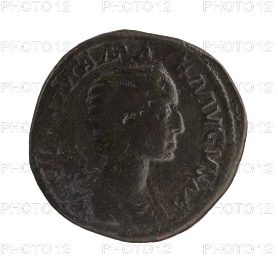 Sestertius depicting Julia Mamaea ca. 180–235 and Alexander Severus 208–235, Roman emperor 222–235;