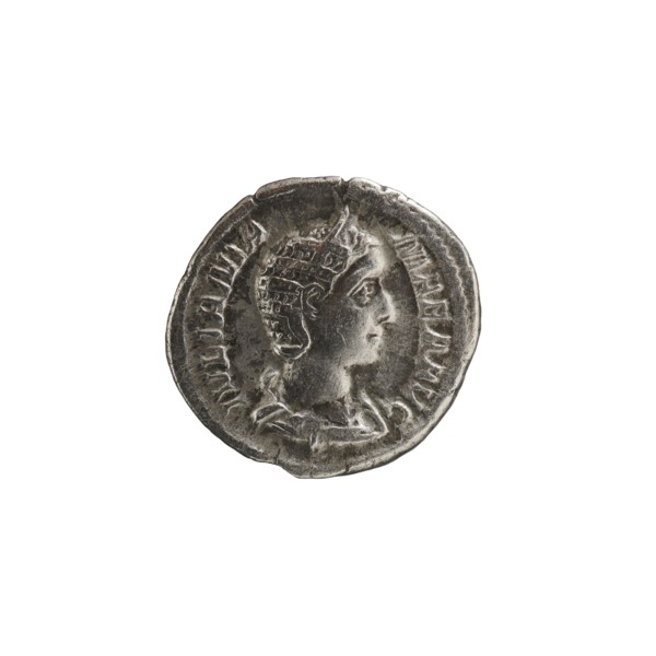 Denarius depicting Julia Mamaea ca. 180–235; Augusta 222–235 and Alexander Severus 208–235; Roman