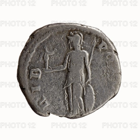 Denarius; obverse: head of Antoninus Pius without a cap to the right, legend IMP T AEL CAES -