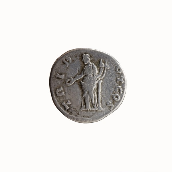 Denarius, Hadrian 76–138; Roman emperor 117–138 issued under Antoninus Pius 86–161; Roman emperor