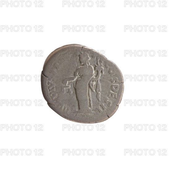 Denarius of Antoninus Pius 86–161; Roman emperor 138–161. Obverse: head of Antoninus Pius uncovered