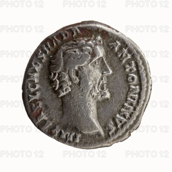 Denarius, Antoninus Pius 86–161; Roman emperor 138–161, issuer. Obverse: head of Antoninus Pius