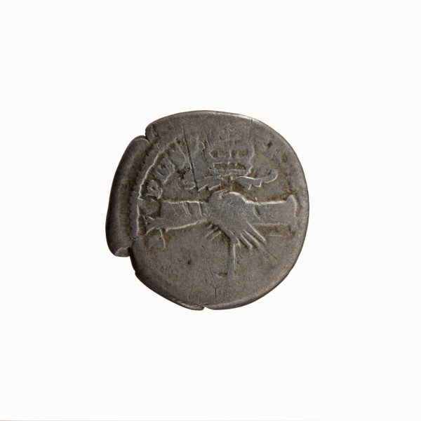 Denarius, Antoninus Pius 86–161; Roman emperor 138–161. Obverse: Head of Antoninus Pius uncovered