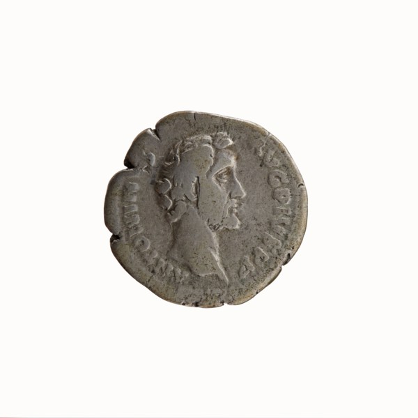 Denarius, Antoninus Pius 86–161; Roman Emperor 138–161. Obverse: Head of Antoninus Pius uncovered