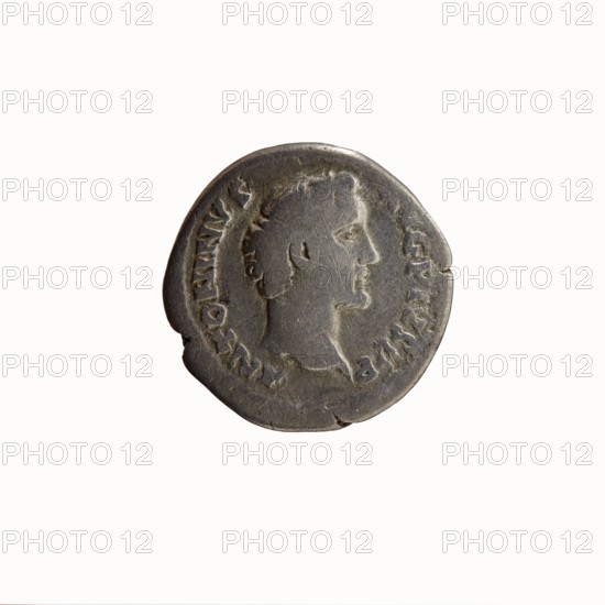Denarius of Antoninus Pius 86–161; Roman emperor 138–161. Obverse: head of Antoninus Pius bare,