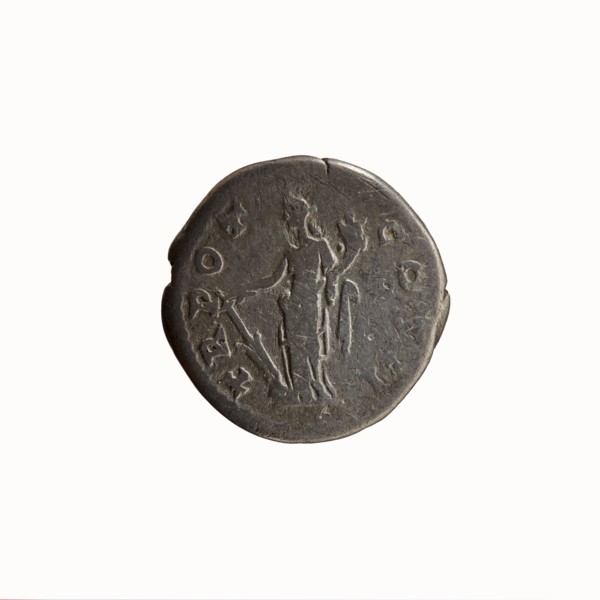 Denarius of Antoninus Pius 86–161; Roman emperor 138–161. Obverse: bare-headed bust of Antoninus