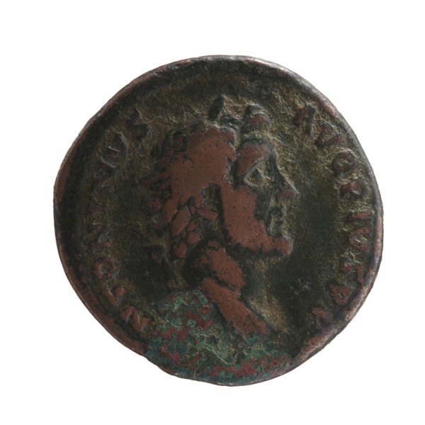 Obverse: Head of Antoninus Pius in a laurel wreath facing right, legend ANTONINVS · AVG · PIVS · PP