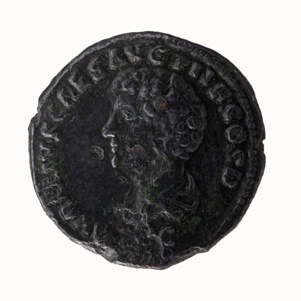 Head of Antoninus Pius with laurel wreath to the right, legend ANTONINVS - AVG PIVS PP around;