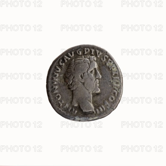 Denarius, Antoninus Pius 86–161; Roman emperor 138–161 issued by Marcus Aurelius 121–180; Roman