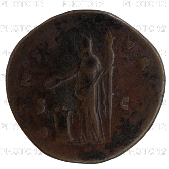 Sestertius, Faustina the Elder 98–141; Roman empress 138–141 posthumous, Antoninus Pius 86–161;
