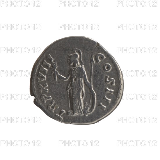 Denarius, Marcus Aurelius 121–180; Roman emperor 161–180. Obverse: Head of Marcus Aurelius with