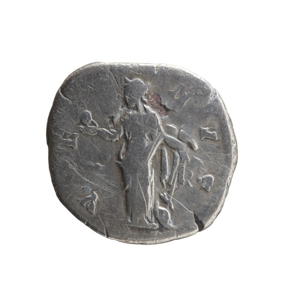 Denarius subaerate, Faustina the Younger ca. 130–176; Roman empress 161–176; Augusta 147–161.