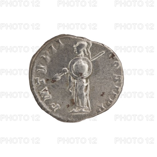 Denarius, Septimius Severus 146–211; Roman emperor 193–211 issuer. Obverse: Head of Septimius
