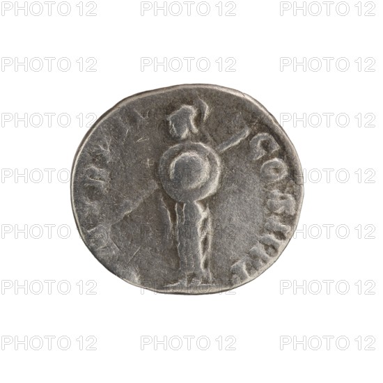 Denarius of Septimius Severus 146–211; Roman emperor 193–211. Obverse: Head of Septimius Severus in