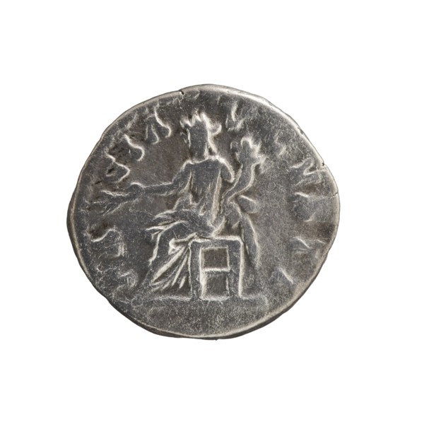 Denarius of Septimius Severus 146–211; Roman Emperor 193–211. Obverse: Head of Septimius Severus in