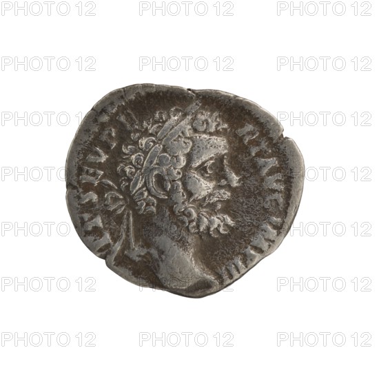 Denarius, Septimius Severus 146–211; Roman Emperor 193–211 issuer/author. Obverse: Head of