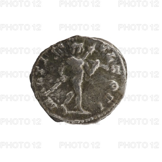 Denarius of Septimius Severus 146–211; Roman emperor 193–211 and Caracalla 188–217; Roman emperor