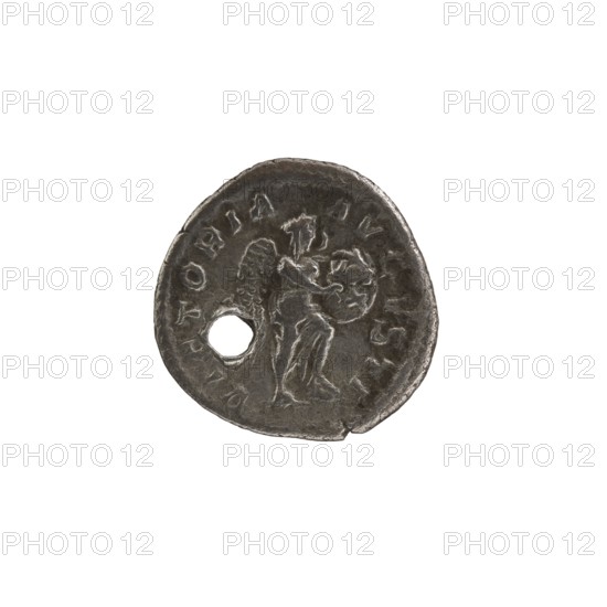 denarius with hole, Alexander Severus 208–235; Roman emperor 222–235 issuer; Roman deities,