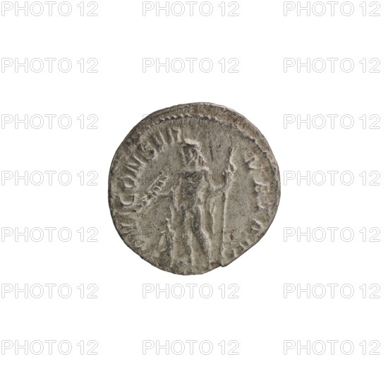 Denarius depicting Jupiter; Alexander Severus Roman emperor; 222–235. Iconography of Roman deities.