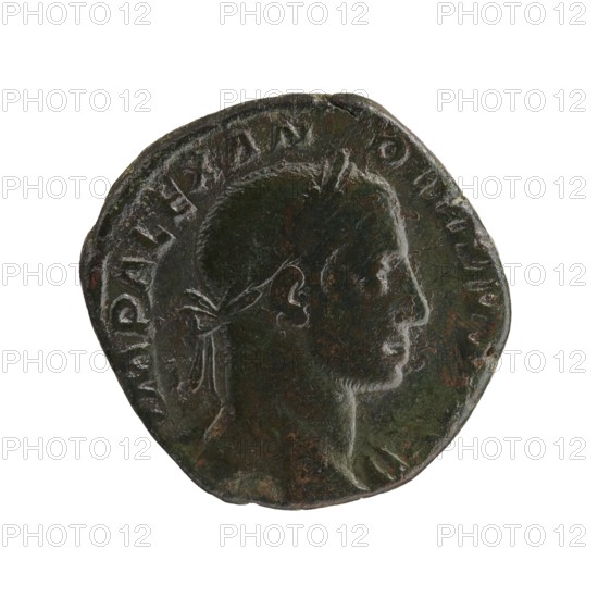 Sestertius of Severus Alexander Roman emperor, reign 222–235. Obverse: issuer/severus alexander